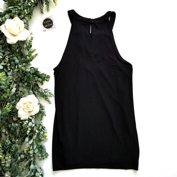 ECI black front keyhole halter tunic size L - Picture 4 of 4